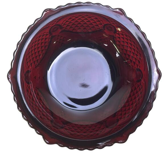 Avon Cape Cod Ruby Red Glass Fruit Desert Bowl 5-1/4" - Picture 2 of 4
